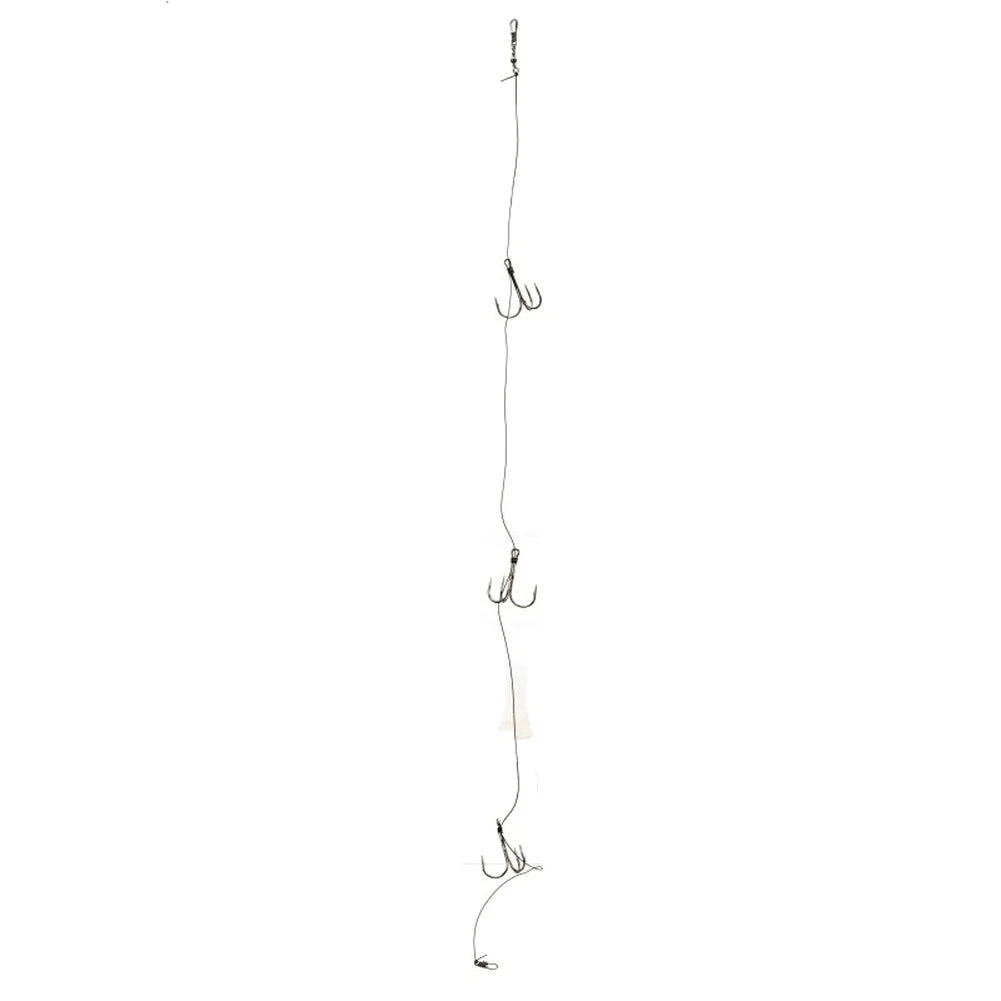 3 Pack Treble Hook Rig With Barbed Points For Saltwater Fishing Boat Trolling Marine Terminal Tackle Accessories Oasis Select