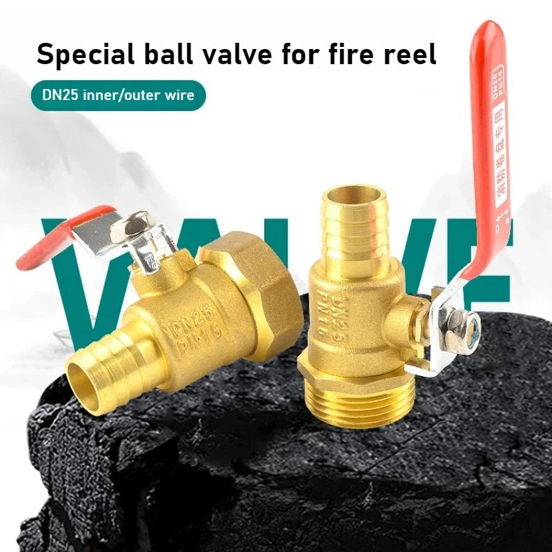 Brass Small Ball Valve 1inch DN25 Female/Male Thread Brass Valve Connector Joint Copper Pipe Fitting Coupler Adapter Oasis Select