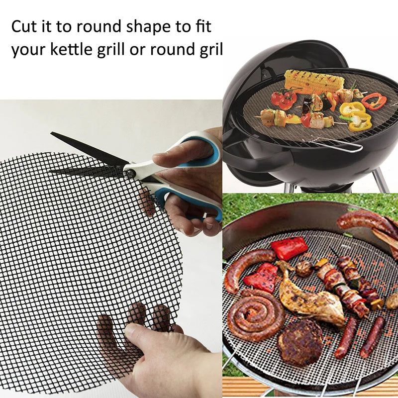 50PCS Non-Stick High Temperature Resistant BBQ Grid Pad Barbecue Mesh Reusable Easily Cleaned Cooking Pads Baking Grill Tool Oasis Select