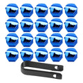 20/40/60Pcs 17mm Car Wheel Nut Caps Auto Hub Screw Cover Bolt Rims Exterior Decoration Special Socket Protection Dust Proof Oasis Select Plated Blue-20pcs 17mm