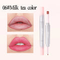 O'CHEAL Double-Headed Matte Lipstick Lip Liner 2 IN 1 24 Hours Long Lasting Sexy Red Lip Lipstick Lipliner Pencil Makeup Oasis Select 06 Millk Tea 1.3g