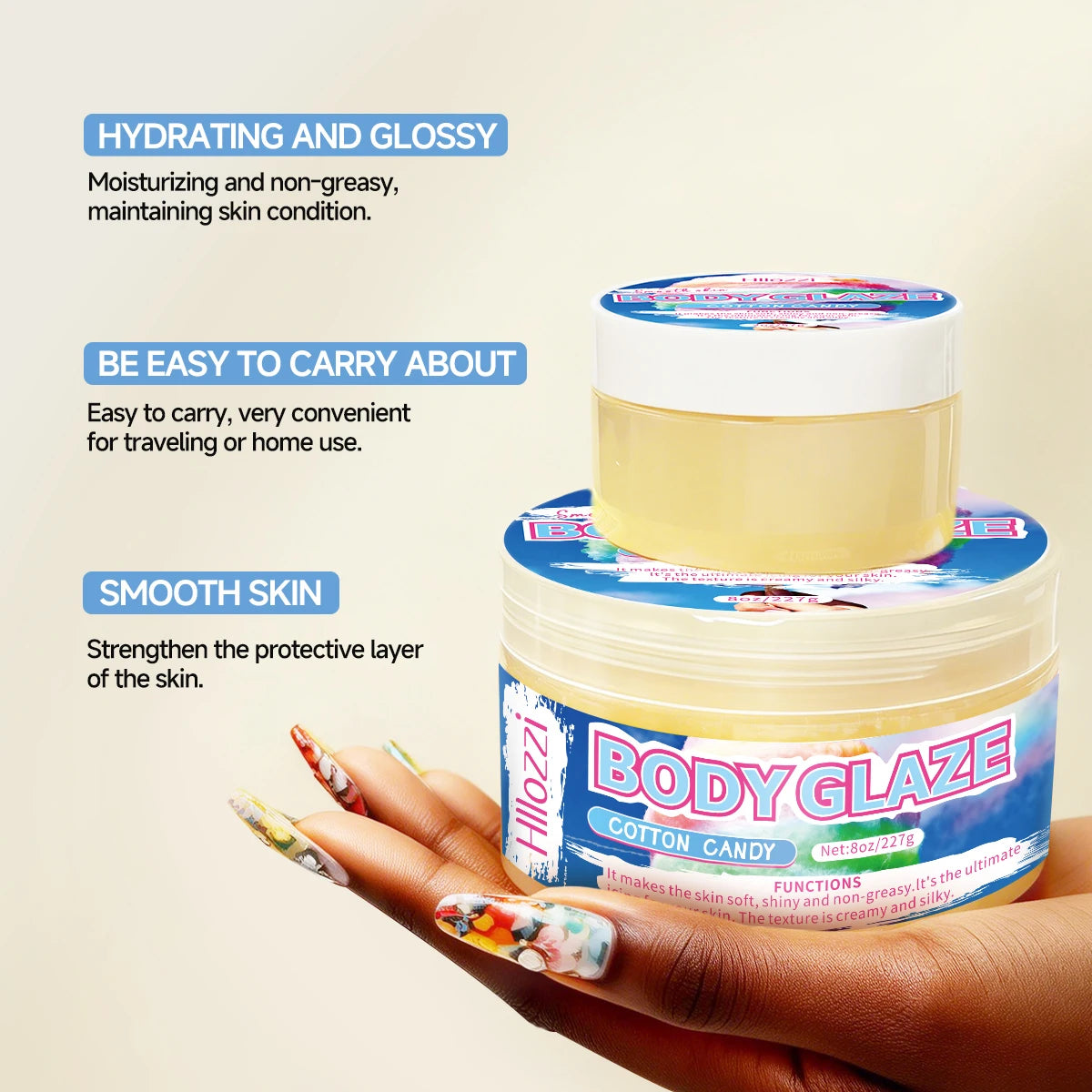 8oz 2oz body glaze marshmallow Moisturizes, protects, and repairs the skin make the skin appear lighter, brighter Oasis Select