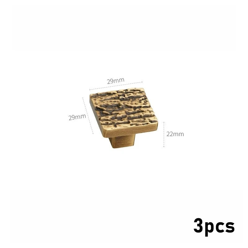 Brass Furniture Cabinet Door Handle Coffee Gold Antique Style Wardrobe Cabinet Drawer French Retro New Chinese Small Handle Oasis Select 3pcs Bronze single