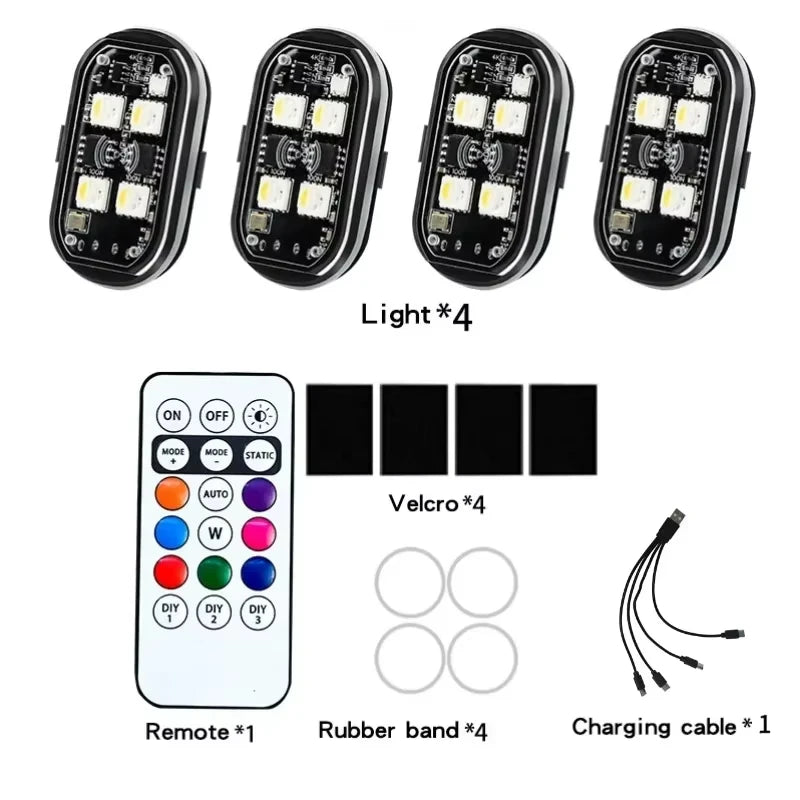 RGB LED Wireless Strobe Light – 8 Colors, Waterproof, Drone & Moto