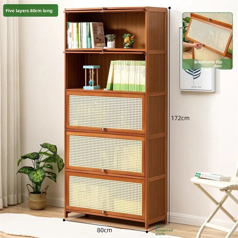table Bookcase with door Household children's corner Bookshelf Internet celebrity American TV Wall narrow cabinet display shelf Oasis Select Fifth floor 80