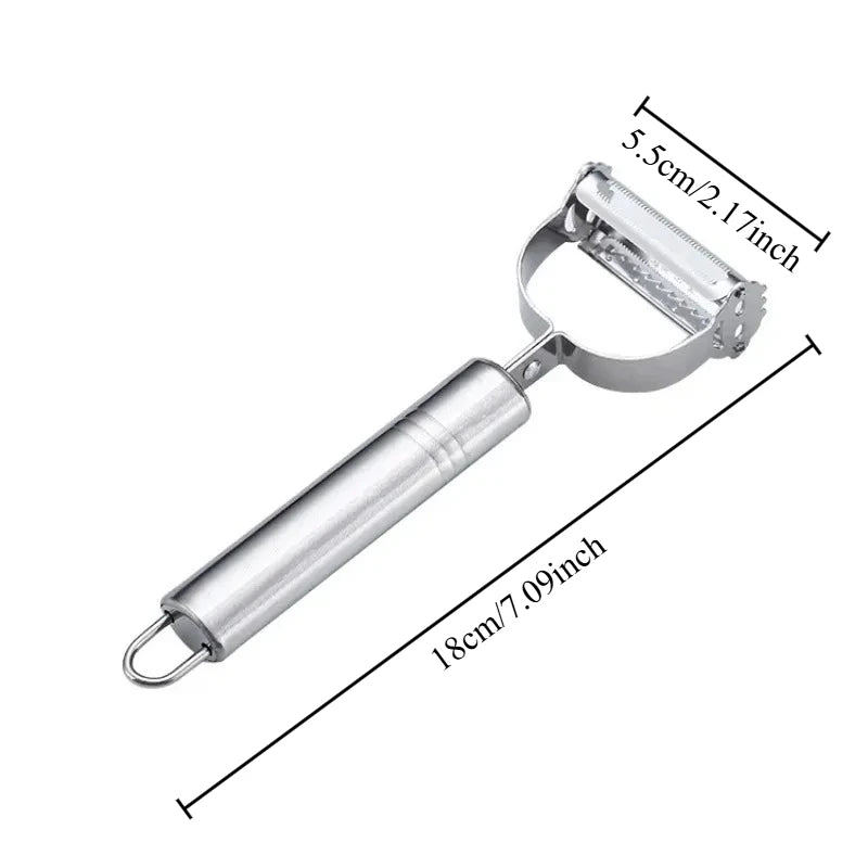 Double-end Peeler Stainless Steel Fruit Vegetable Planer Practical Kitchen Gadget for Home Daily Food Preparation Oasis Select 1pc