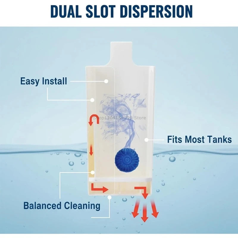 Toilet Solid Dispenser-Tank Replacement Part,Toilet Bowl Cleaner Buffer Box,Hanging Slow-Release Dispenser,Extends Cleaning Time Oasis Select