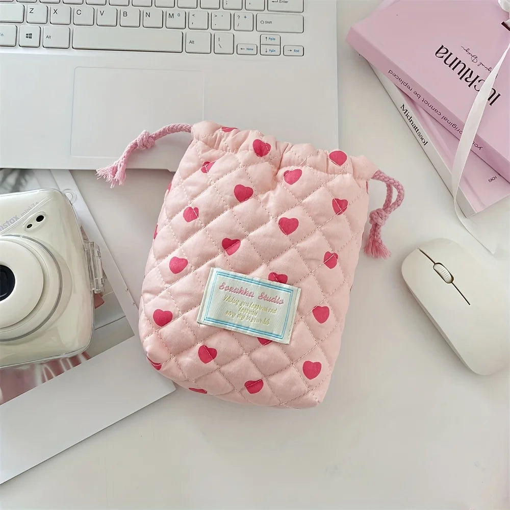 Cute Drawstring Makeup Bag, Camera CCD Polaroid Storage Bag, Travel Portable Toiletry Bag, Handbag Oasis Select Red
