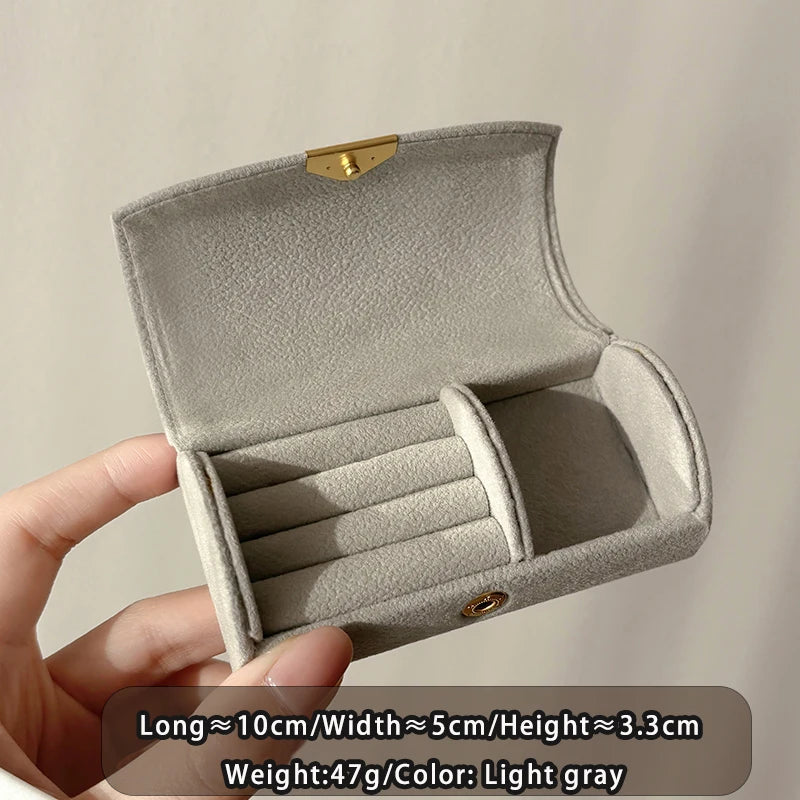 Exquisite portable jewelry storage box for Christmas, anti-oxidation luxury gift box for travel, business trips, and business Oasis Select GRAY