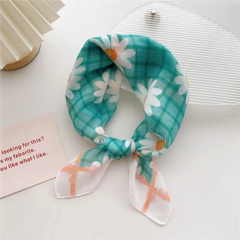 58cm Square Scarf – Handkerchief Print Neck, Hair & Bag Wrap