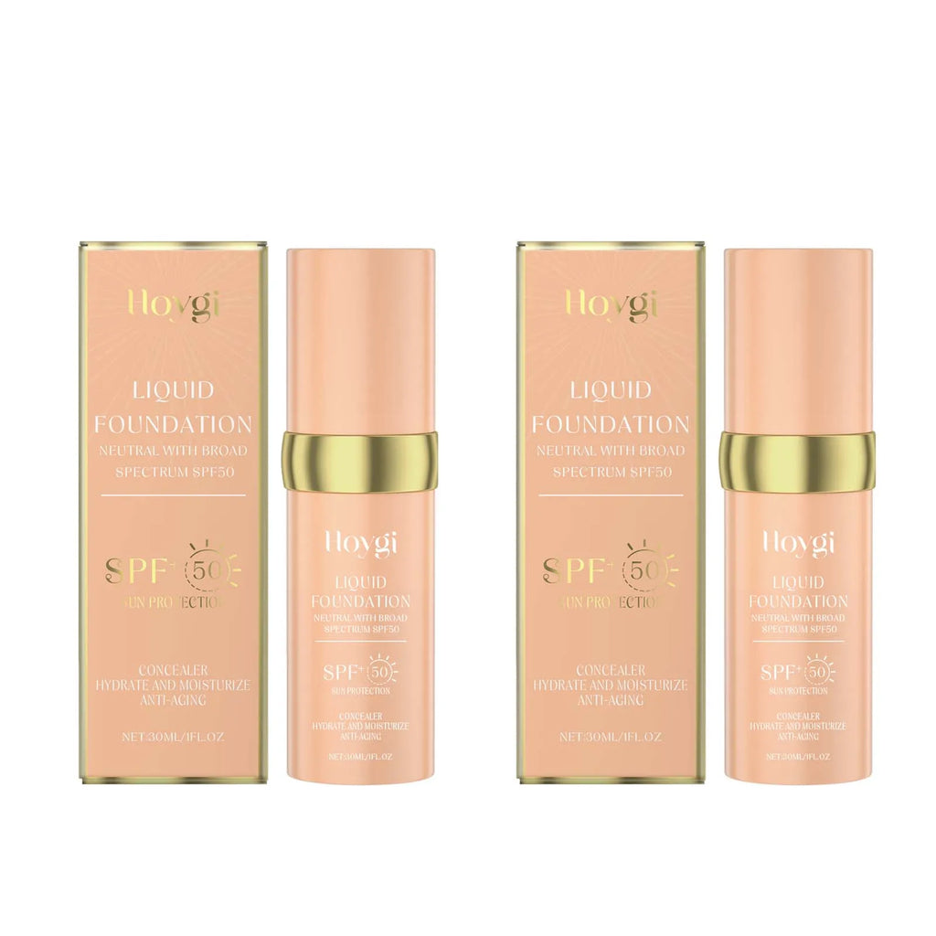 Liquid Face Foundation Spf 50 Temperature Change High Coverage Makeup Base Waterproof Hydrating Foundation Cosmetics Makeup Oasis Select 2Pcs 30ml Boxed
