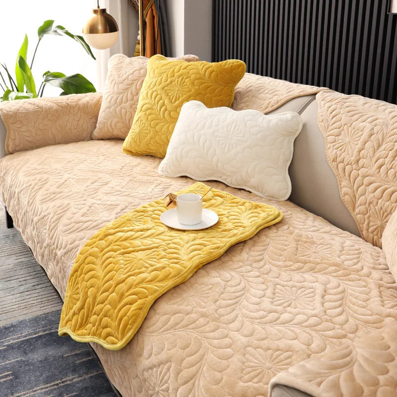 Nordic simple sofa cushion winter Dutch short plush cushion cushion cover non slip thickened sofa cover cover sofa Oasis Select