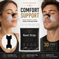 HITWORKER Black Nasal Strips Breathable Nose Strips Flexible Support Nose Tape Skin-Friendly Adhesive Comfort Fit for Day Oasis Select 30pcs