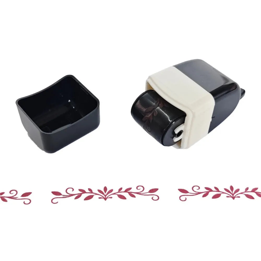 Convenient Lace Rolling Stamp DIY Handcraft Score Printing Pattern Roller Stamp Plastic Roller Sealing Painting Graffiti Gifts Oasis Select Black and White