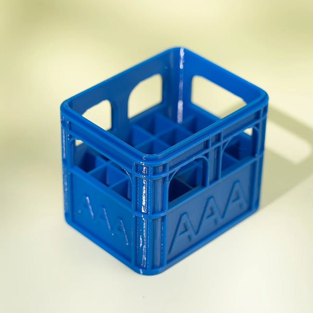 3D Printed Beer Crate Style AA/AAA Battery Storage Boxes Stackable Battery Organizer Home Office Desktop Decor Storage Tool Gift Oasis Select AAA blue