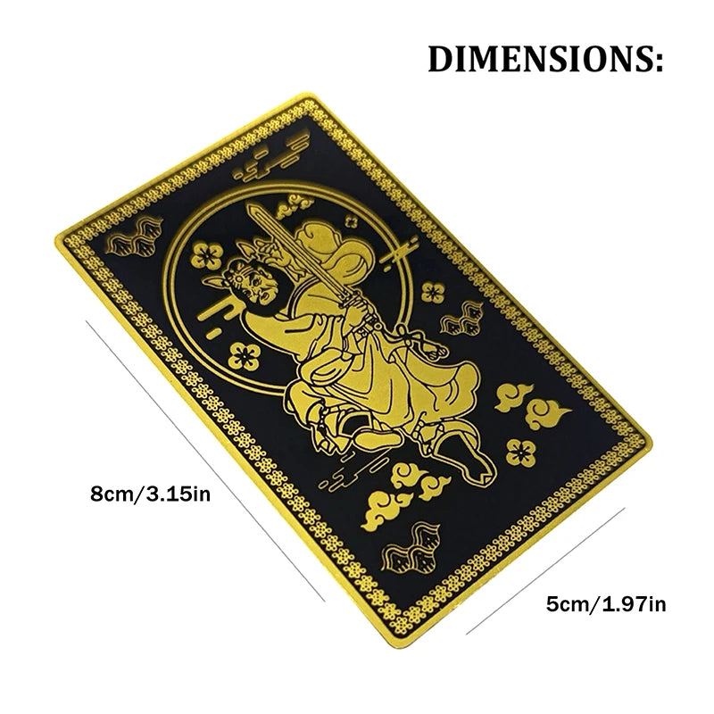 Chung Kwei Fengshui Night Protector Card Metal Amulet Lucky Charms for Home And Office Spot Protection Oasis Select