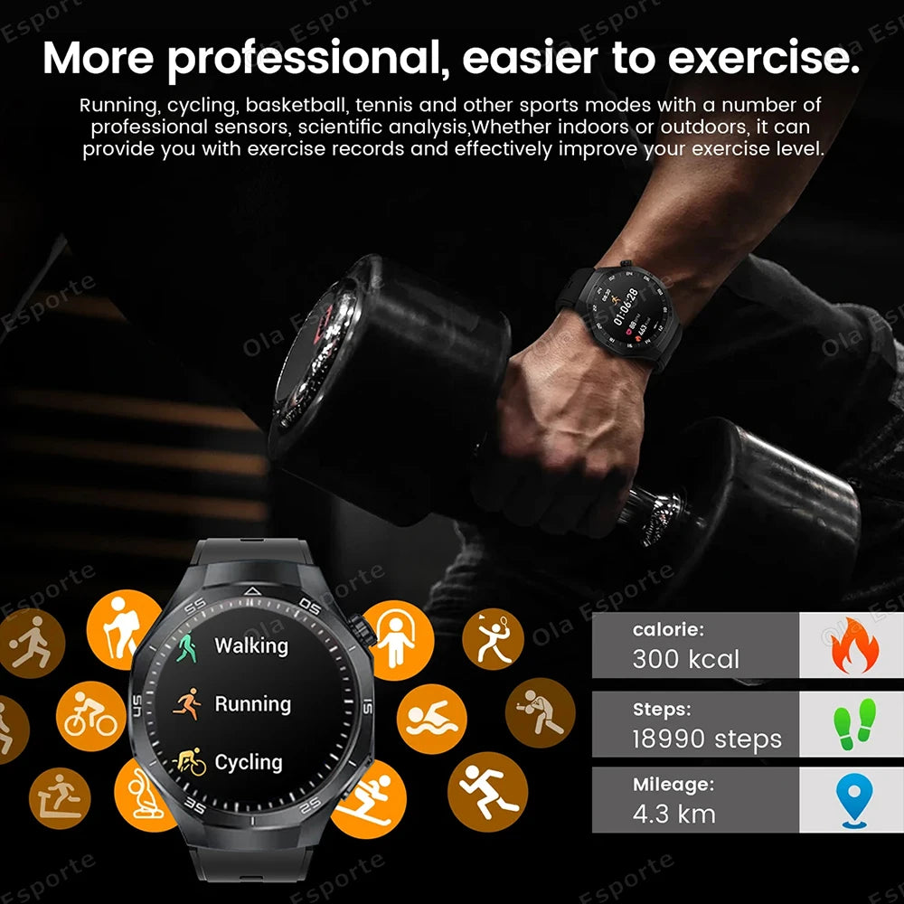 Ola Esporte Men's Smartwatch – Bluetooth Call, ECG & AMOLED
