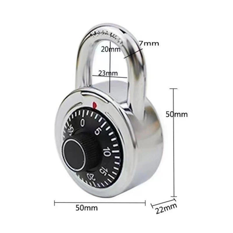 Practical Turntable Password Lock Retro Turntable Metal Mini Keyless Padlock For Safe Deposit Box Drawer Locker Small Padlock Oasis Select