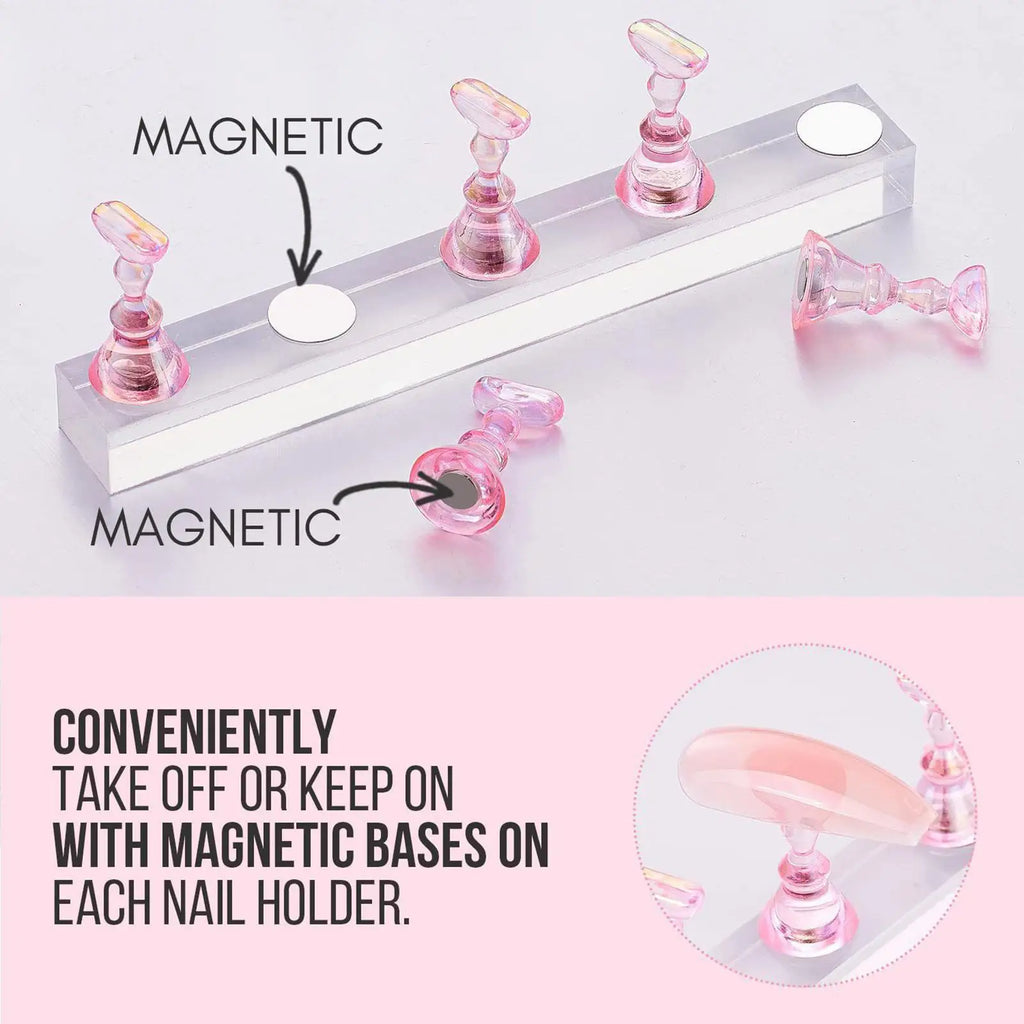 Magnetic Nail Stand Set | Press-On Nail Display & Art Holder Nail Art Stand Oasis Select