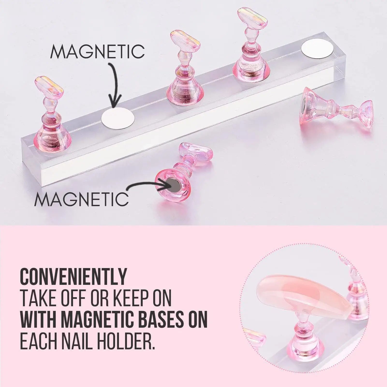 Magnetic Nail Stand Set | Press-On Nail Display & Art Holder Nail Art Stand Oasis Select