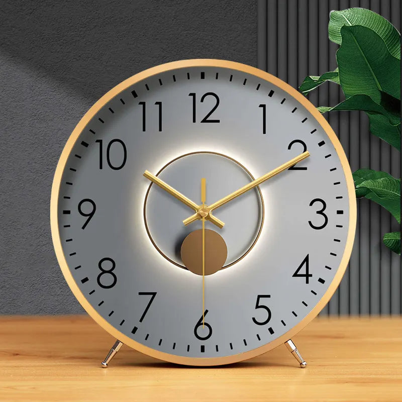 Luxury Desktop Quartz Clock, Creative Modern Table Clock for Home Living Room Decor, Elegant High-end Ornament Timepiece Oasis Select E