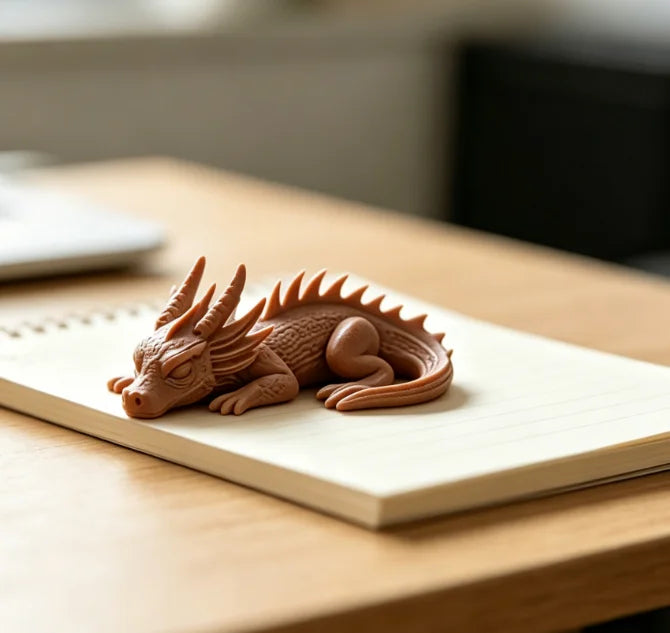 Cute Miniature Sleeping Dragon Statue 3D Printing Creative Dragon Figurine Handicraft Ornament Desktop Garden Bonsai Decor Gifts Oasis Select Puppy dragon2 6.9x4.6x2.5cm