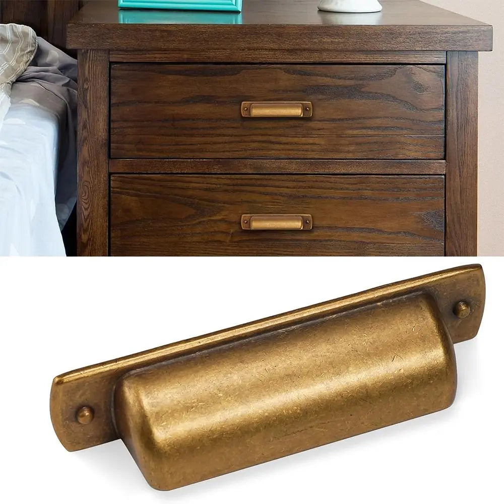 Hot Antique Brass Cabinet Handles Aged Gold Bronze Vintage Cabinet Cup Pulls Sturdy Drawer Cup Pulls Kitchen Cabinet Hardware Oasis Select