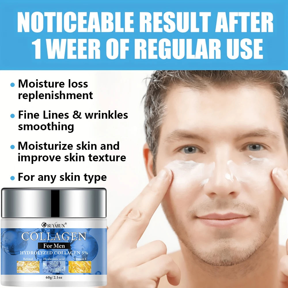 SUYARUN Collagen Men's Face Cream – Non-Greasy Moisturizer