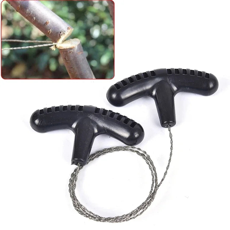 Portable Stainless Steel Wire Saw with Finger Handle Outdoor Camping Hiking Pocket Manual Cutting Chain Saws Survive Tool Oasis Select