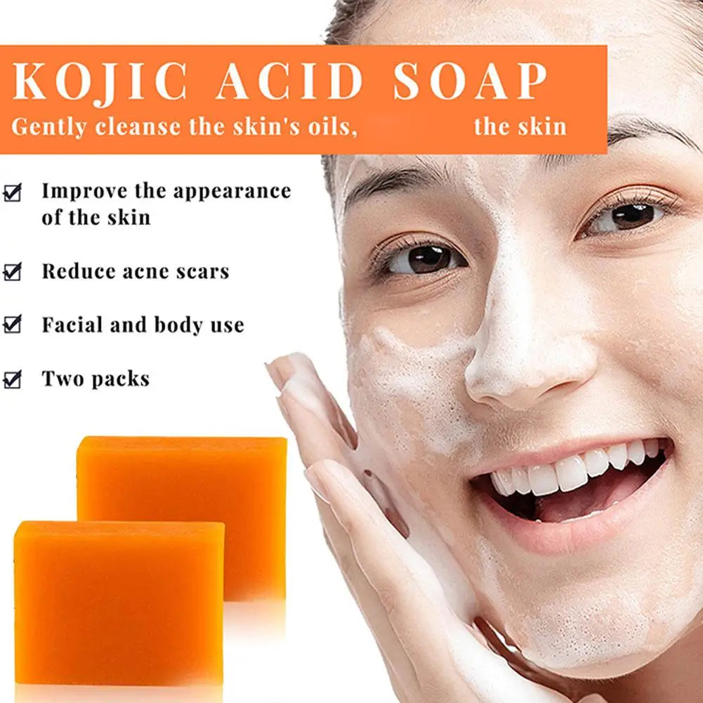 1/2PCs Kojic Acid Soap Body Facial Deep Cleaning Acne Blackhead Dark Spot Remover Soap Bars Oil Control Skin Brightening Soap Oasis Select