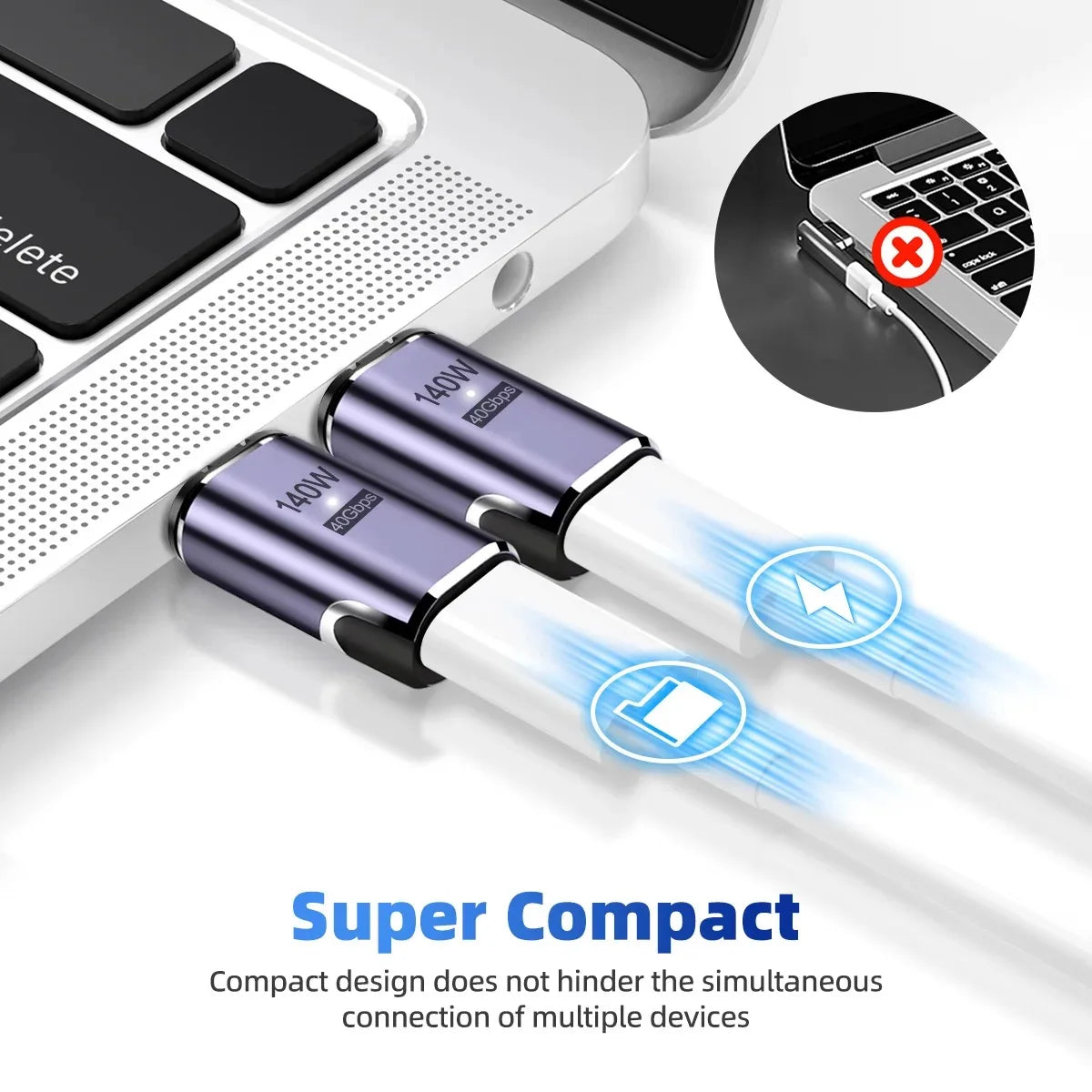 Magnetic USB-C Adapter | USB4 Thunderbolt 3, 140W, 40Gbps, 8K USB-C Magnetic Adapter Oasis Select