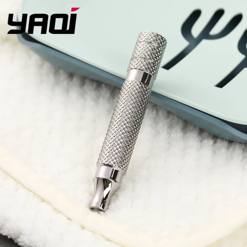 2026 New Arrival！YAQI Polished Titanium Men Safety Razor Handle Comfortable Shaving Oasis Select
