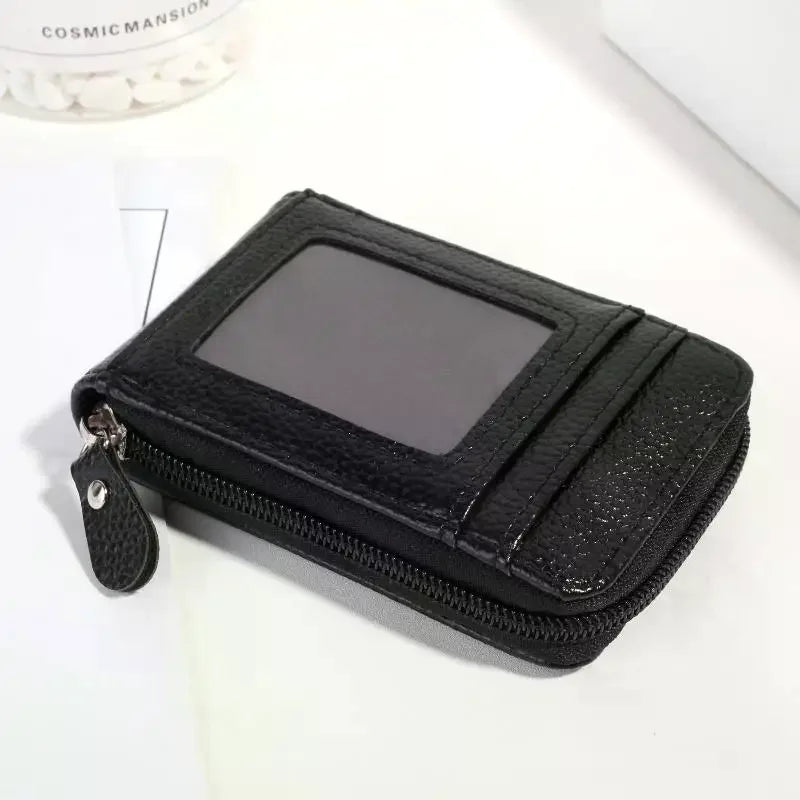 JETTING PU Leather Zipper Card Holder Wallet with ID Window Card Holder Wallet Oasis Select