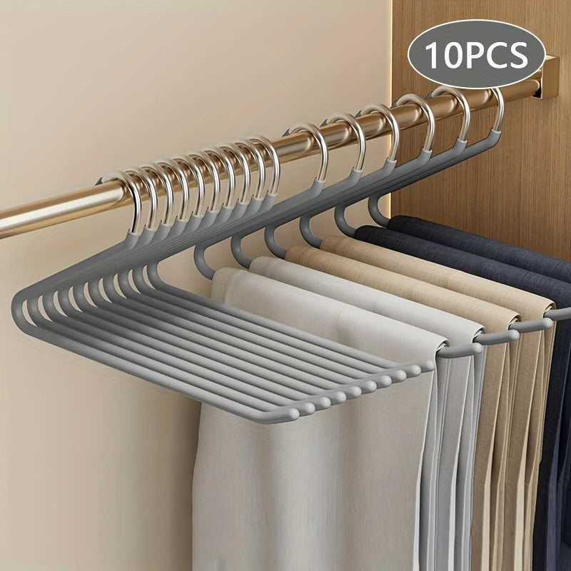 10pcs Z-Shaped Trouser Rack Goose Type Pants Rack Multi-function Pants Jeans Storage For Household Products Clothes Rack Hanger Oasis Select Grey - 10pcs