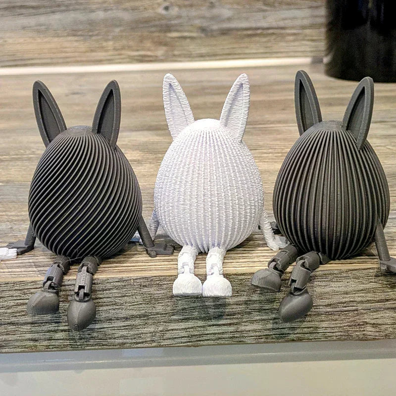 3D Easter Rabbit Egg Model With Movable Joints Egg Ornament Articulated Egg Statue Home Office Decor Easter Decor Perfect Gift Oasis Select