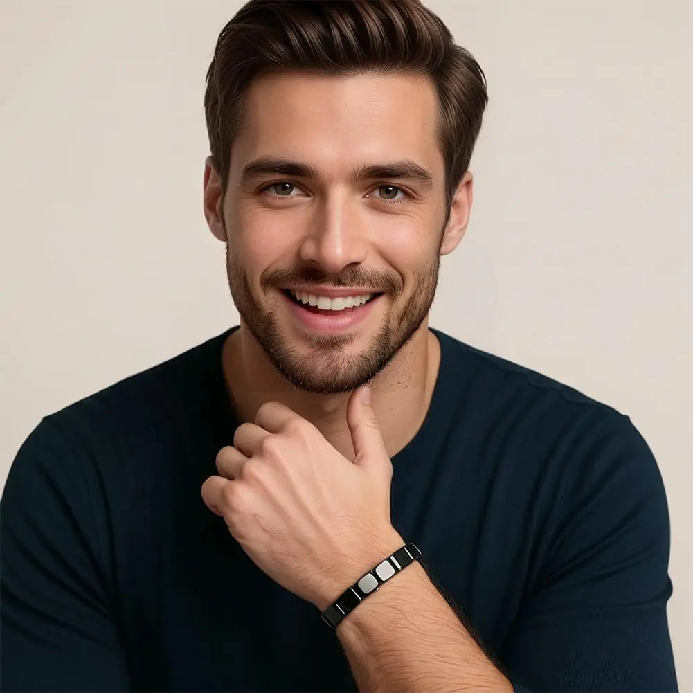 Hematite Black Obsidian Beaded Stretch Bracelet | Men & Women