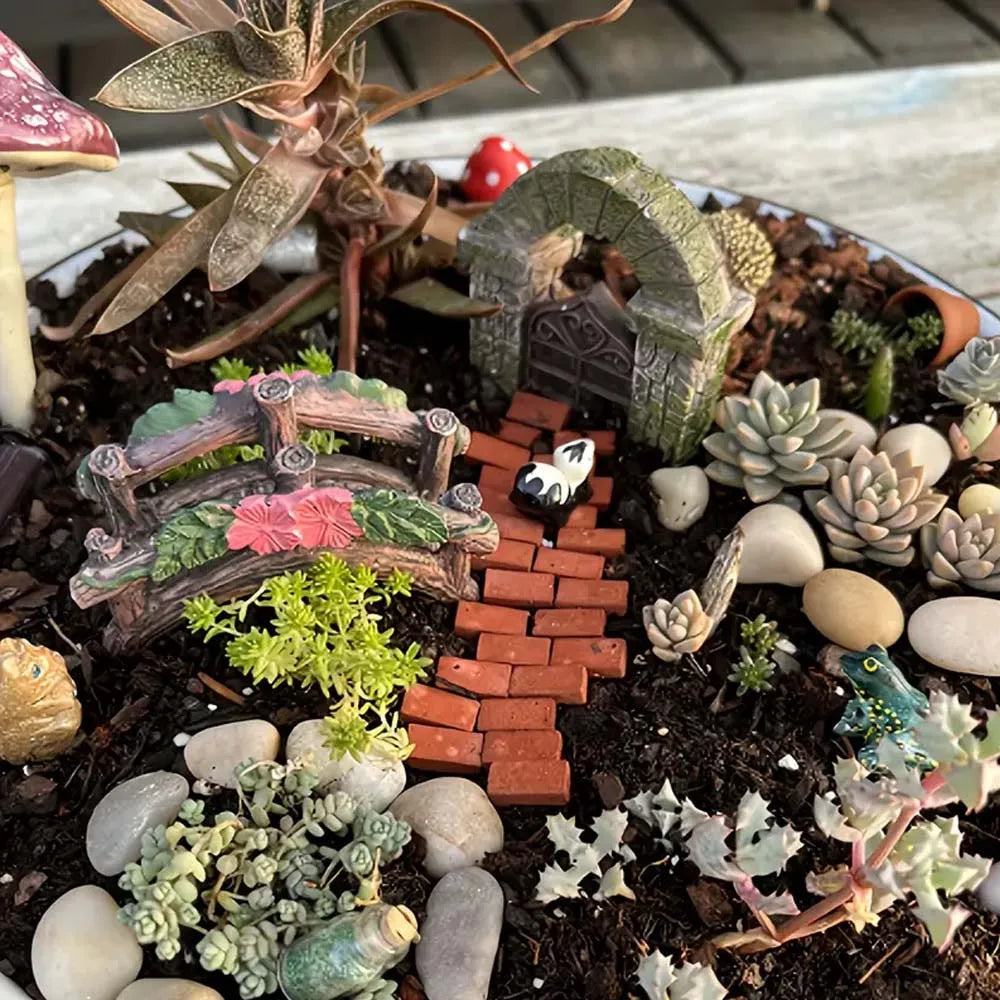 Mini Red Brick 100/200pcs -DIY Miniature Brick Building Realistic Fake Bricks, for Fairy Garden Construction,Party Decorations Oasis Select