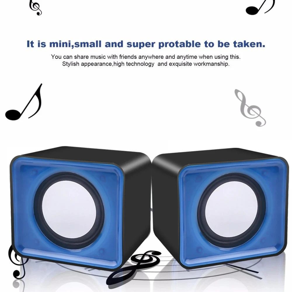 AyeBeau Mini USB Desktop Speaker – 2.0 Stereo PC & Laptop