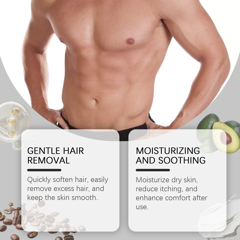 Coffee Hair Removal Cream for Men Underarm Armpit Leg Painless Hair Removal Prevent Regeneration Depilatory Hair Repair Care 50g Oasis Select