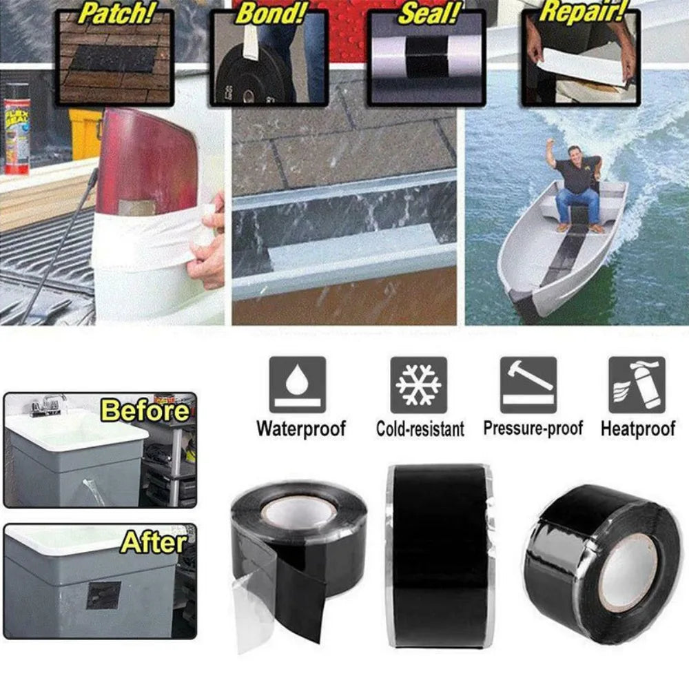Super Strong Waterproof Water Pipe Repair Tapes Insulating Self Fusing Pipeline Seal Tape Stop Leaks Multifunction Oasis Select