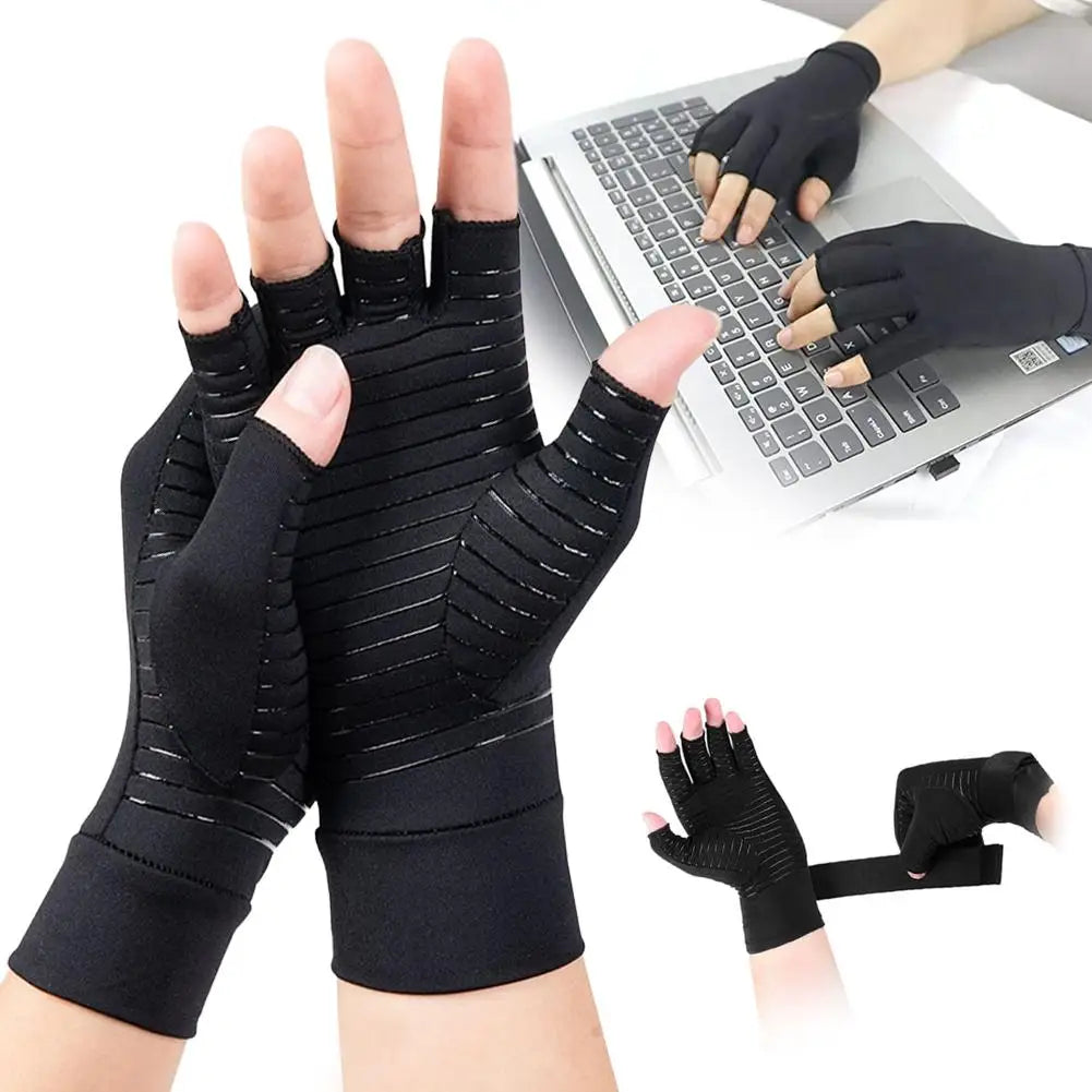 Copper Compression Arthritis Gloves with Strap | Women & Men Compression Gloves Oasis Select