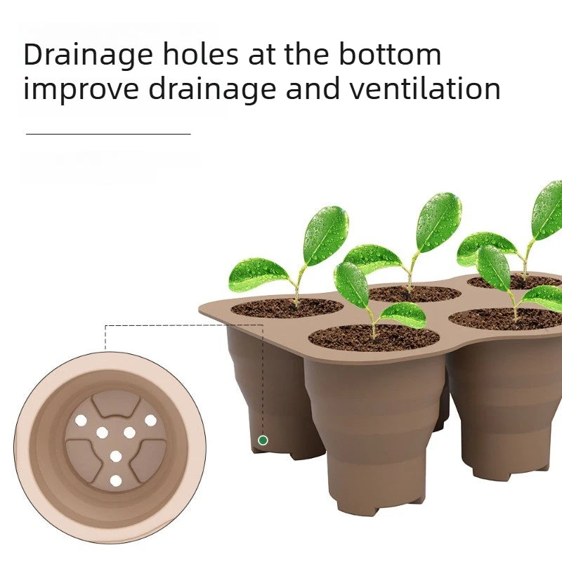 Large Decorative Plant Pots Creative Silicone Nursery Trays Mini Pots for Succulents Pothos Green Plants Home Garden Seedlings Oasis Select