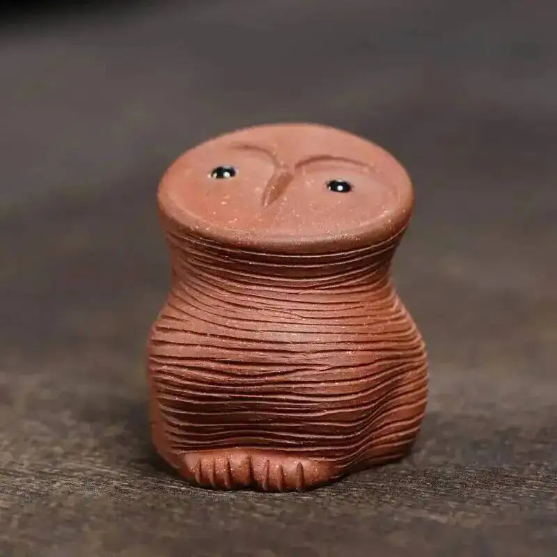 Yixing Zisha Tea Pet Owl Ornament Creative Handmade Sculpture Bird Tea play Tea Ceremony Accessories Ceramic Чаепитие Oasis Select Owl red