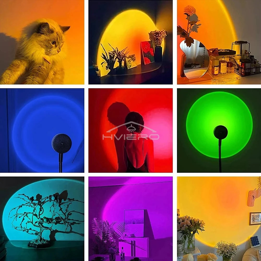LED Sunset Lamp USB Projector – Mood Night Light for Bedroom