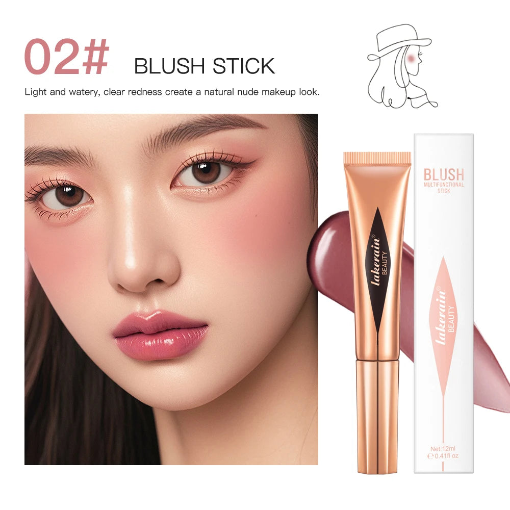 Multi-use Stick Bronzer Blusher Beauty Highlighter Blush Liquid Face Bronzer Natural Contouring Wand Stick Applicator Makeup Oasis Select 2 pcs 2Blush
