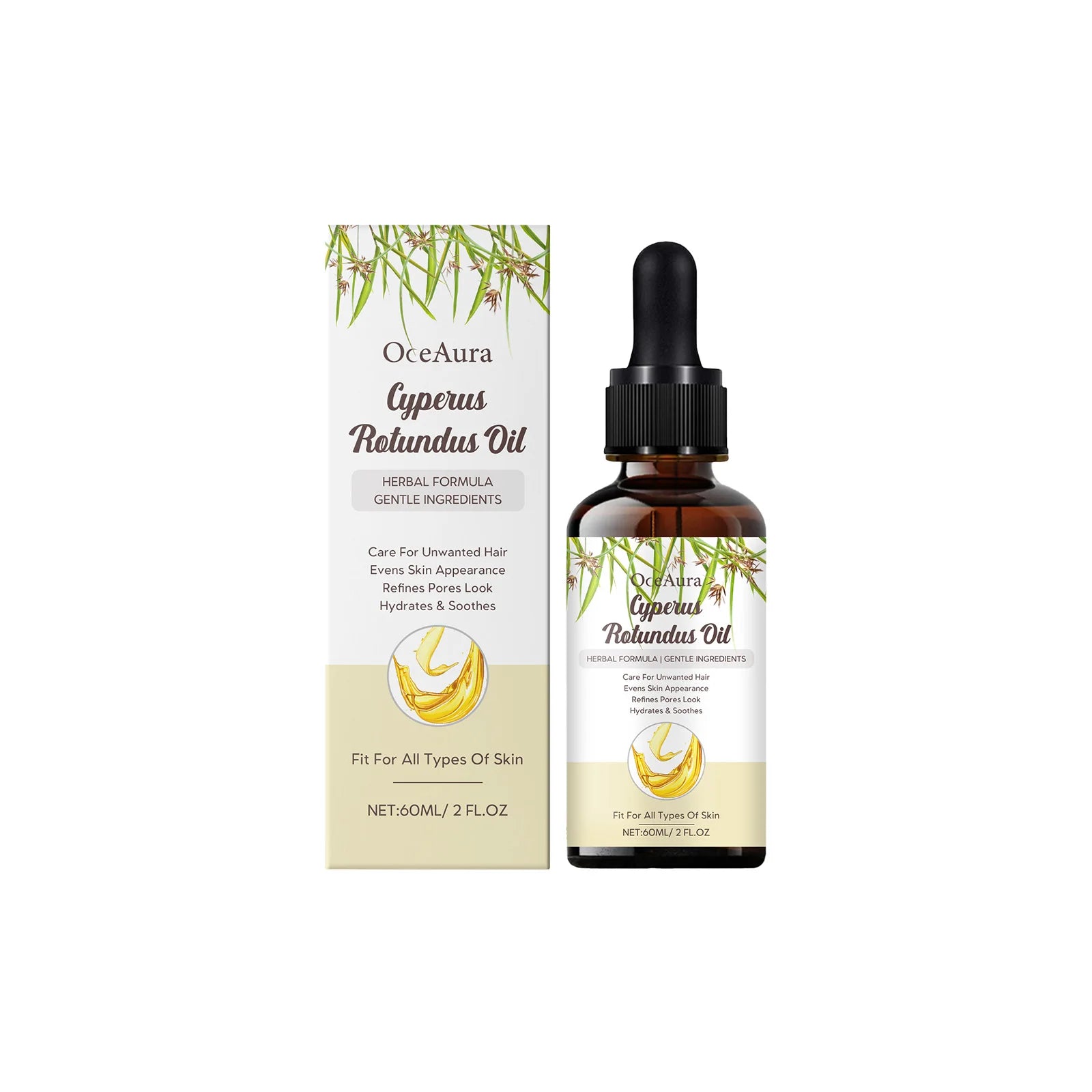 Cyperus Rotundus After Shave Oil Hair Growth Inhibitor Relieve Dry Skin Exfoliation Soothing Nourish Calming Hair Removal Oil Oasis Select 60ml boxed