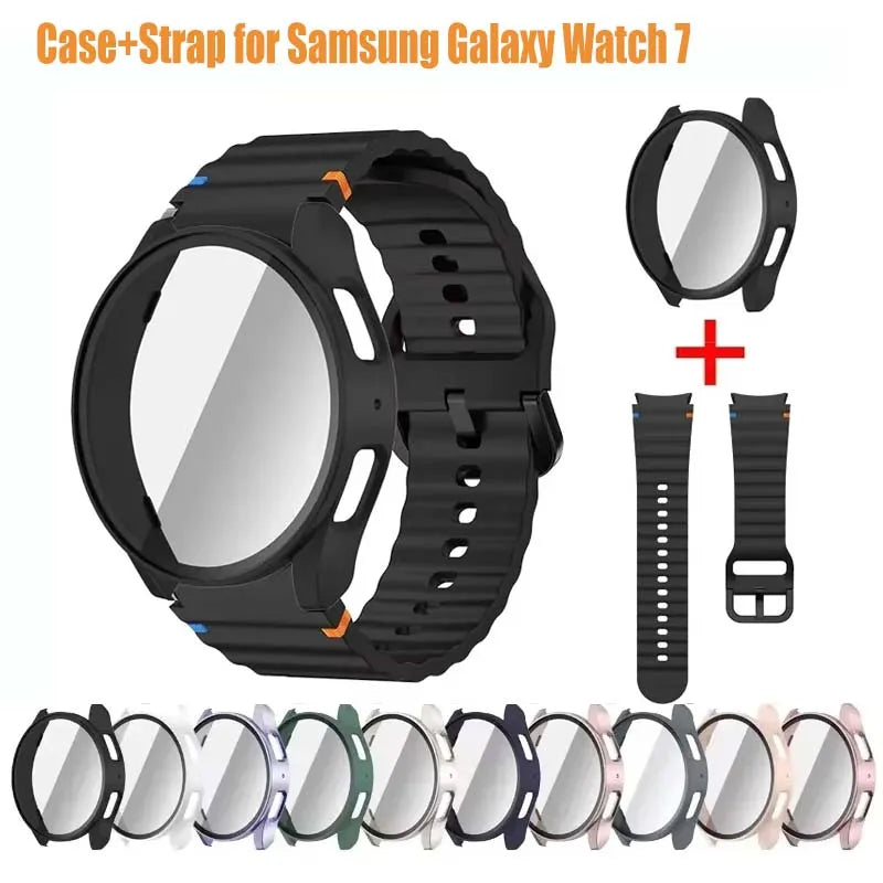 Silicone Case + Strap for Samsung Galaxy Watch 7/6/5/4 40 44mm Watch Band & Case Oasis Select