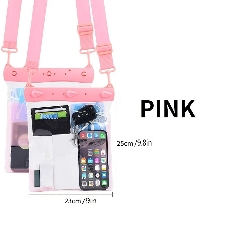High Quality Dry Bag, Waterproof Crossbody Shoulder Bag for Diving&Beach-Snorkeling Swimming Rafting Hiking, Phone Pouch Outdoor Oasis Select 1pc pink
