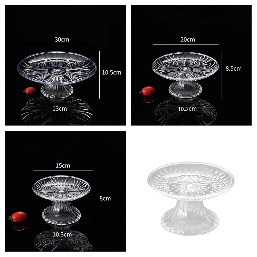 Clear Acrylic Snack & Fruit Serving Tray | Round PET Plate