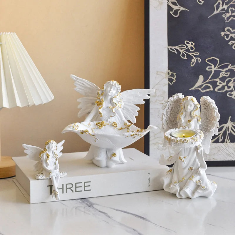 New Nordic Angel Ornaments, Home Desktop Decorations, Decorative Props, Angel Resin Handicrafts and Ornaments Oasis Select